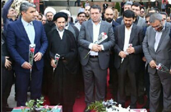 تشییع پیکر مطهر ۲ شهید گمنام دوران دفاع مقدس در محل نمایشگاه بین المللی تهران